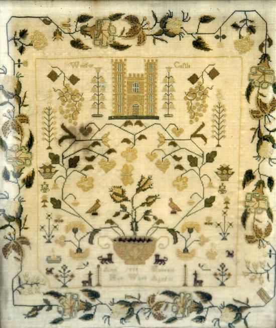 A William IV needlework sampler, 19 x 16in.